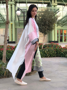 Long Pink & Pistachio Kimono - SW